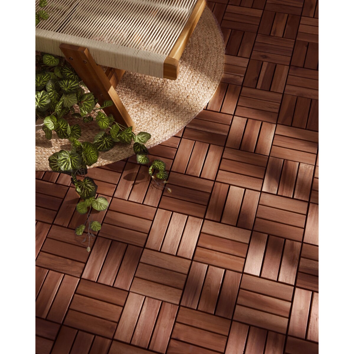 Płytki tarasowe ACERENZA Certyfikowane drewno akacjowe Brązowy