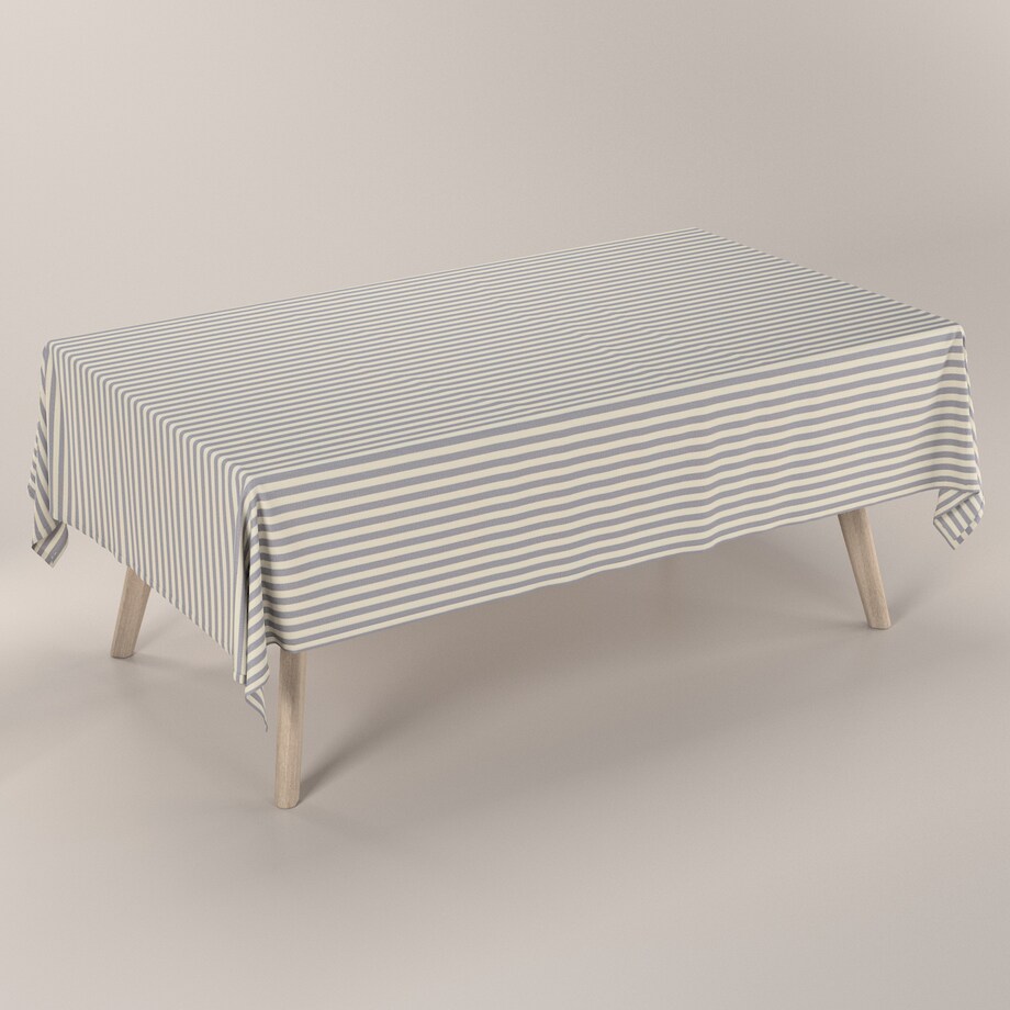 Obrus prostokątny 130 x 160 cm granatowo-białe pasy (1,5cm)
