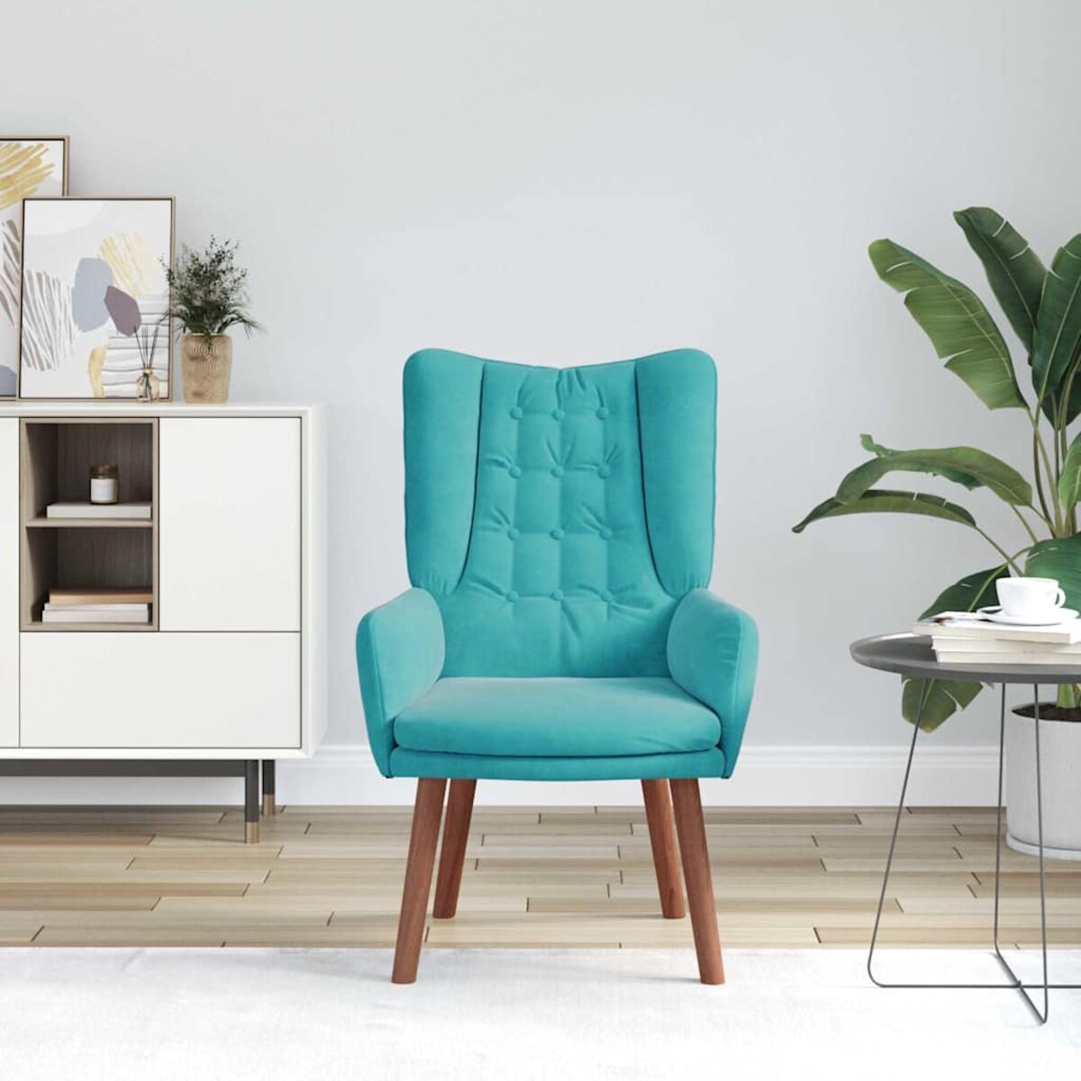vidaXL Fotel relaksacyjny Turkusowy 63 x 67 x 94 cm Aksamit