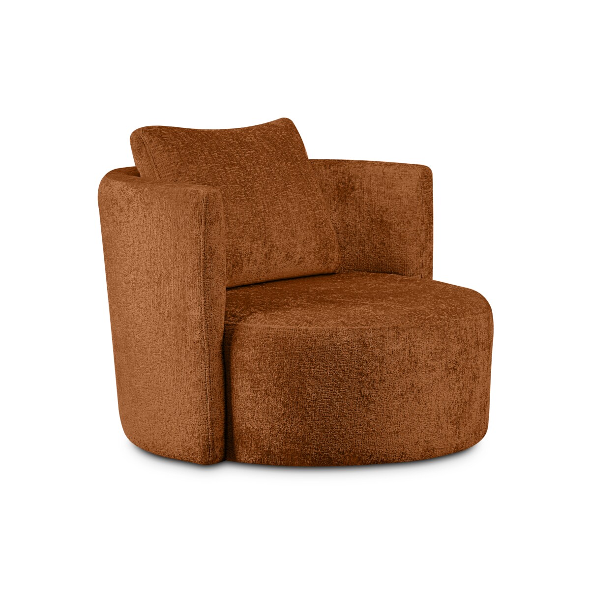 KONSIMO RAGGI Zestaw fotel i puf obrotowy rudy