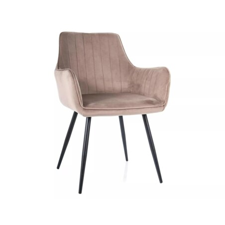 Krzesło tapicerowane APPLE VELVET ciemnobeżowe