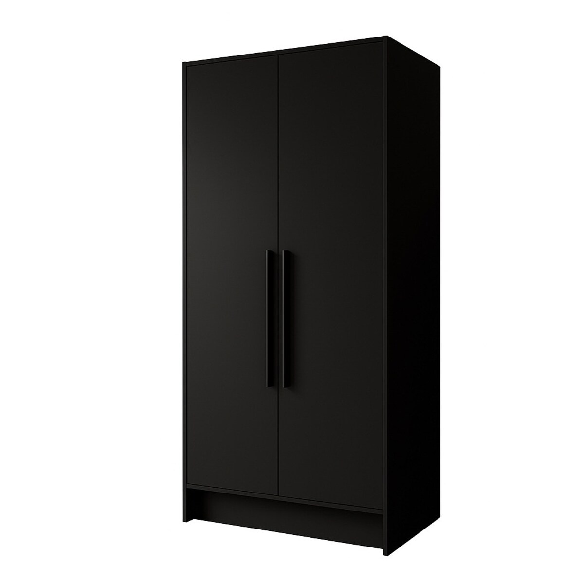 Szafa 100 gładka ORTO bez lustra z czarnymi uchwytami, czarna