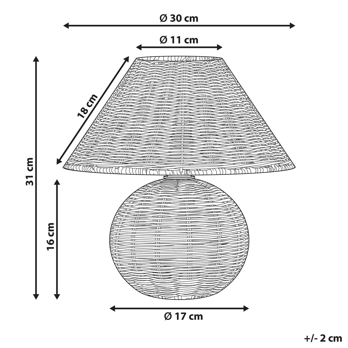 Lampa stołowa CINDER Rattan Naturalny
