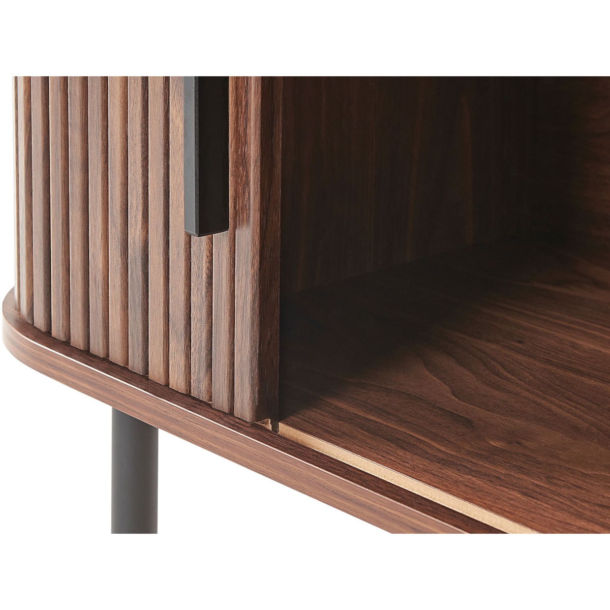 Szafka RTV ciemne drewno z czarnym JOSE