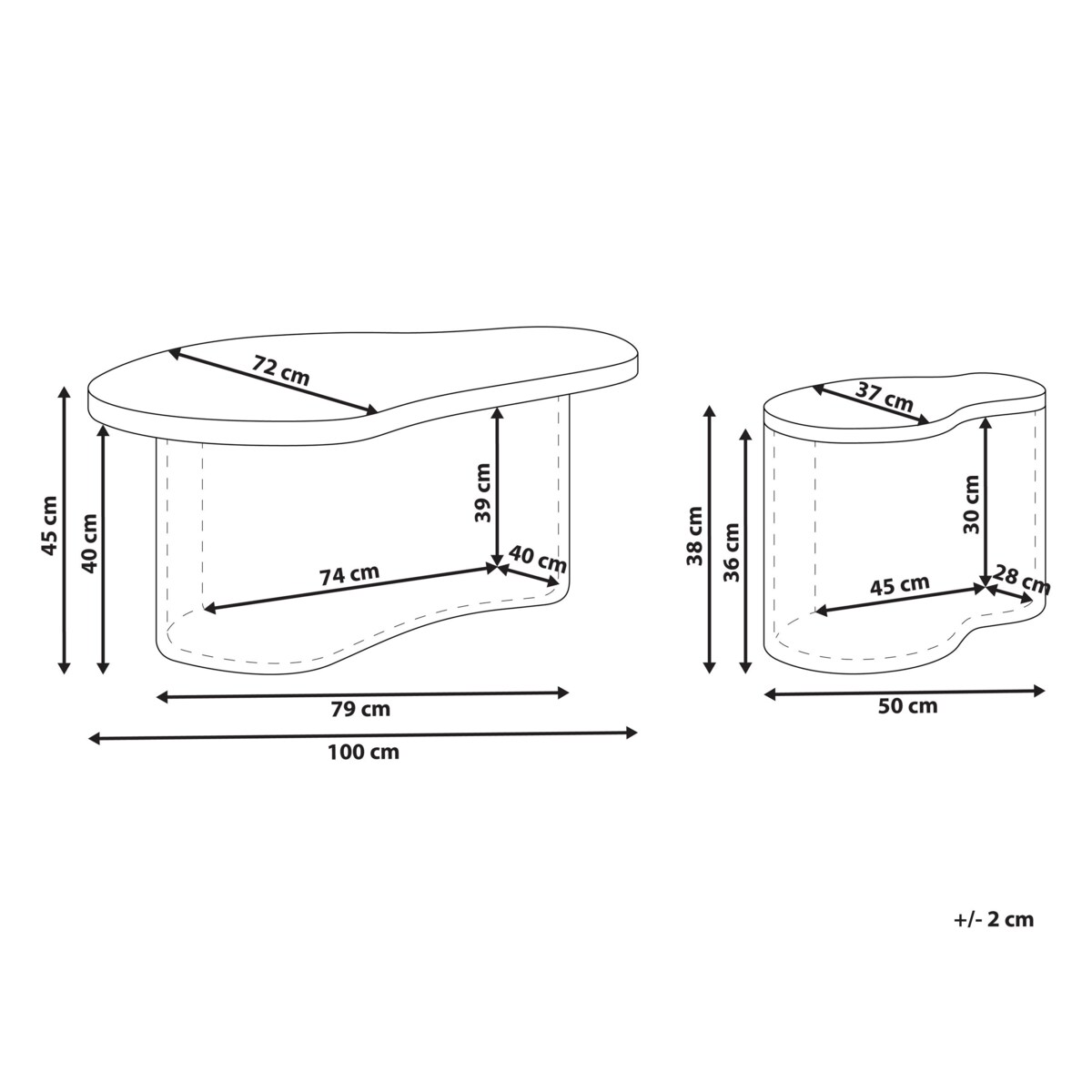 Zestaw 2 stolików kawowych rattanowych naturalny SALANTI
