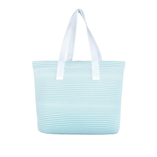 Torba na zakupy błękitna z białymi uchwytami 45×33 cm