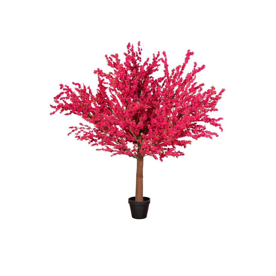 Drzewo kwitnącej wiśni z różowymi kwiatami na naturalnym pniu 250 cm x 250 cm