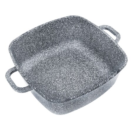 Garnek z powłoką marmurową kwadratowy marmurkowy szary indukcja gaz 5.5L 26cm KLAUSBERG