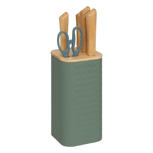 Blok i 4 noże i nożyczki EXTRA zielony