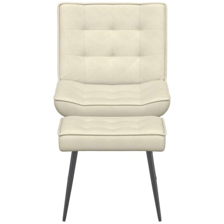 vidaXL Fotel relaksacyjny ze stołkiem, kremowy aksamit