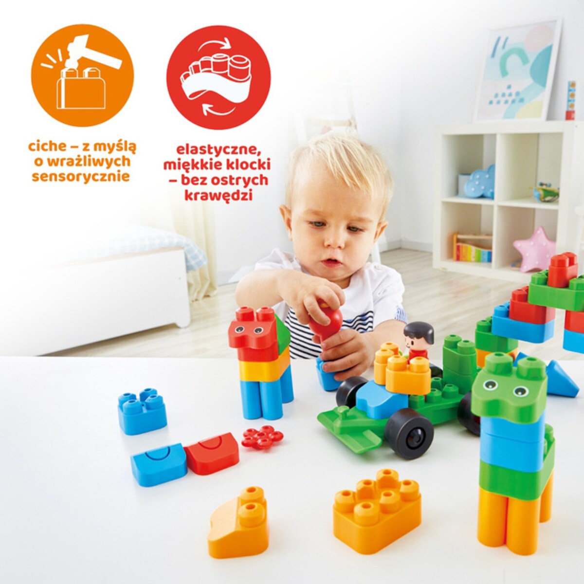 Miękkie Klocki Konstrukcyjne Miasto 50 el. 18m+ PolyM