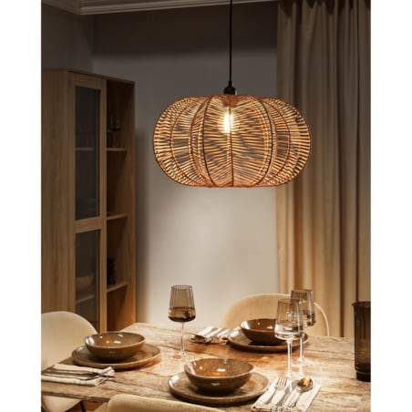Lampa wisząca rattanowa naturalna KIBI