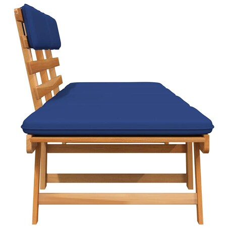 vidaXL Ławka ogrodowa z poduszkami, 2-w-1, 190 cm, drewno akacjowe