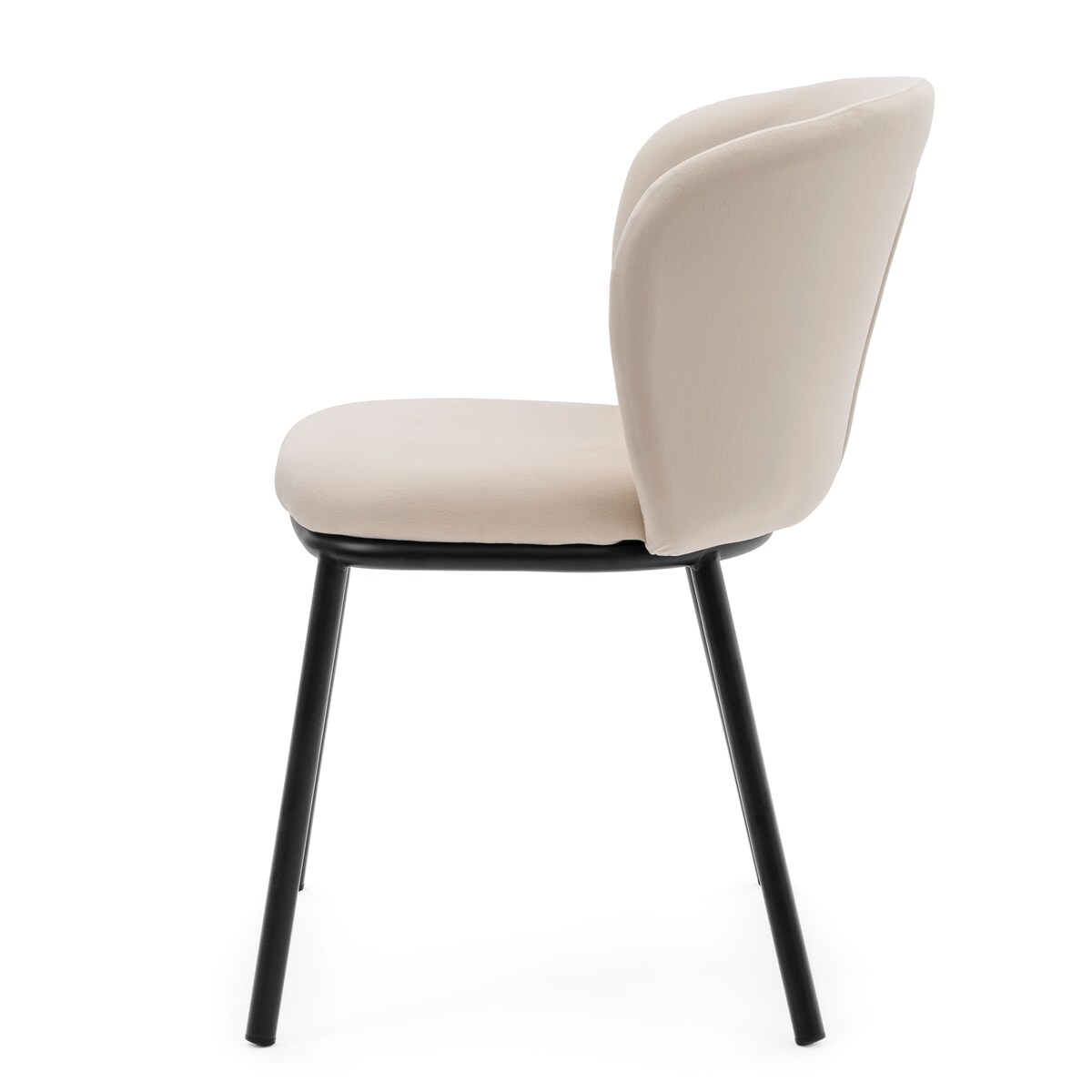 KRZESŁO TAPICEROWANE WELUROWE DO SALONU JADALNI GLAMOUR BEŻOWE BARI