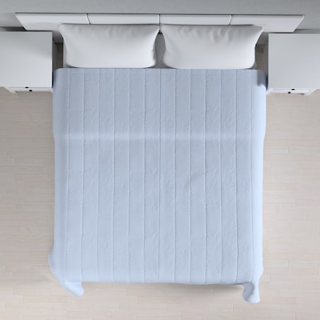 Narzuta pikowana w pasy 130x210 pastelowy niebieski