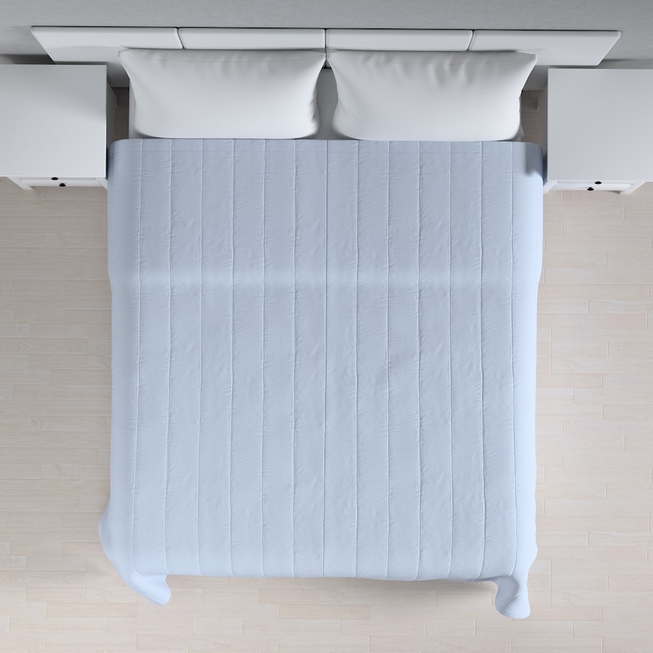 Narzuta pikowana w pasy 130x210 pastelowy niebieski
