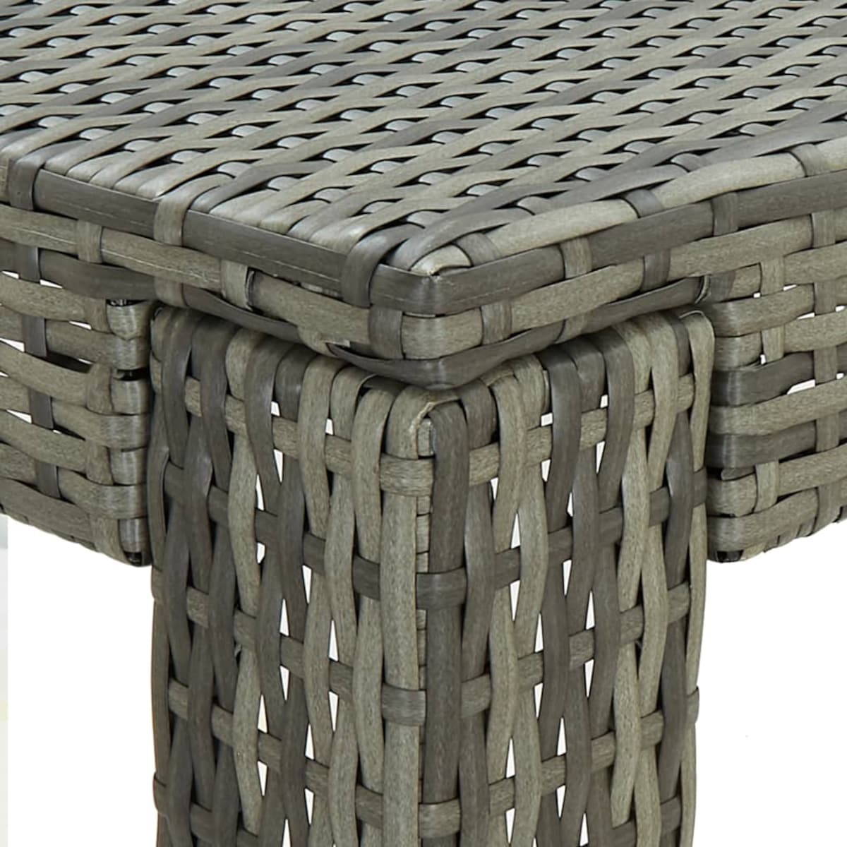 vidaXL Ogrodowy stolik barowy, szary, 100x60,5x110,5 cm, polirattan