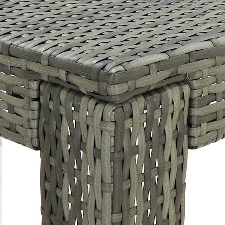 vidaXL Ogrodowy stolik barowy, szary, 100x60,5x110,5 cm, polirattan