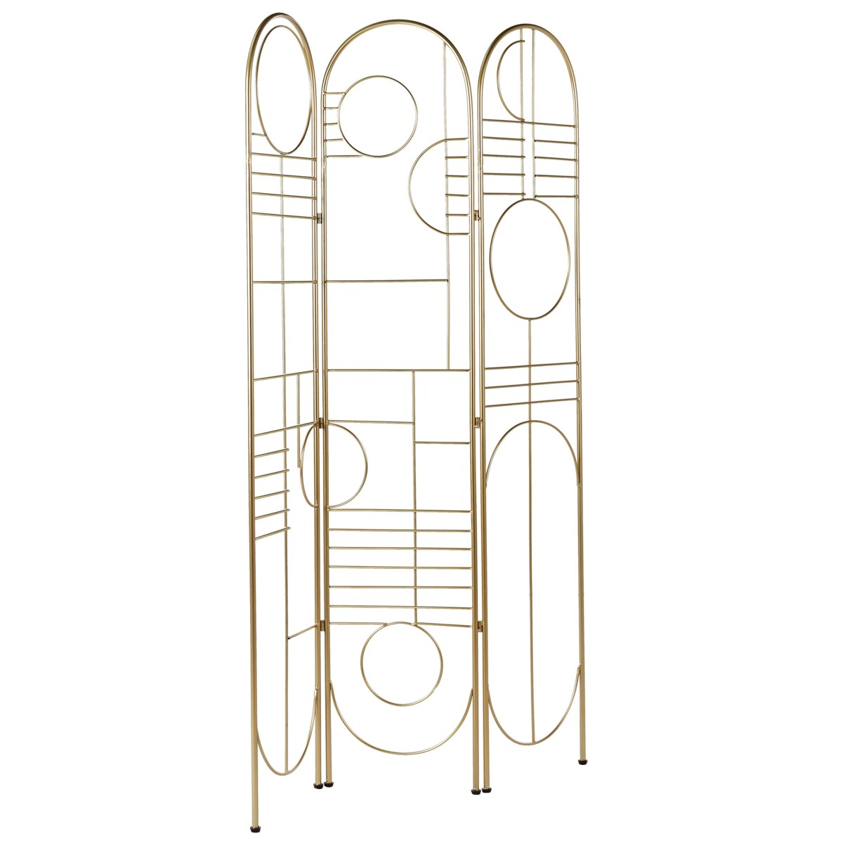 3-panelowy składany parawan pokojowy metalowy 100 x 170 cm złoty TURANIA