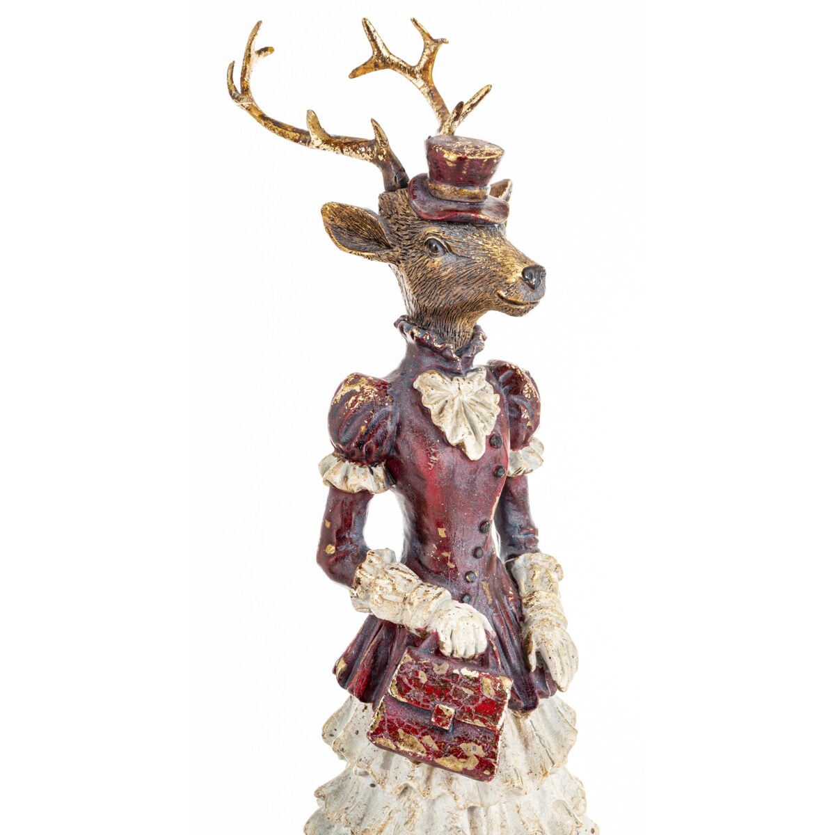 Figurka - elegancka pani jeleń 41x12,5x10,5 cm ELEGANTE-2 w długiej sukni