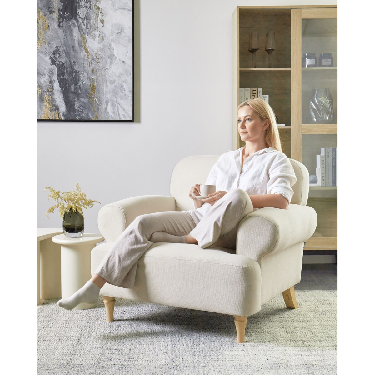 Fotel KIBERG Jasnobeżowy