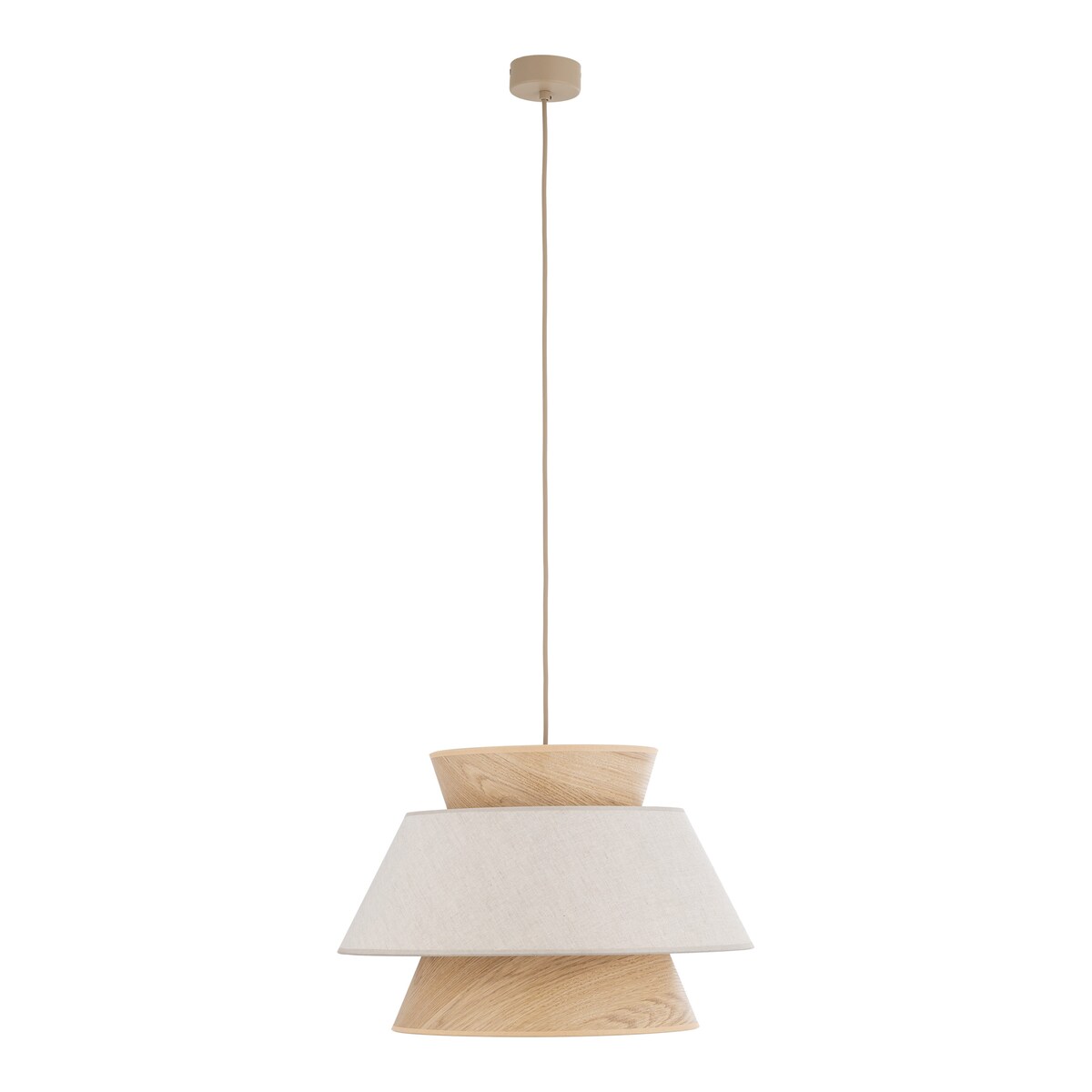 Lampa Wisząca Tk Lighting Kalum Len Fornir 1Xe27 Skandynawski, Boho, Japandi