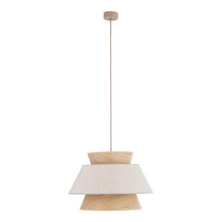 Lampa Wisząca Tk Lighting Kalum Len Fornir 1Xe27 Skandynawski, Boho, Japandi