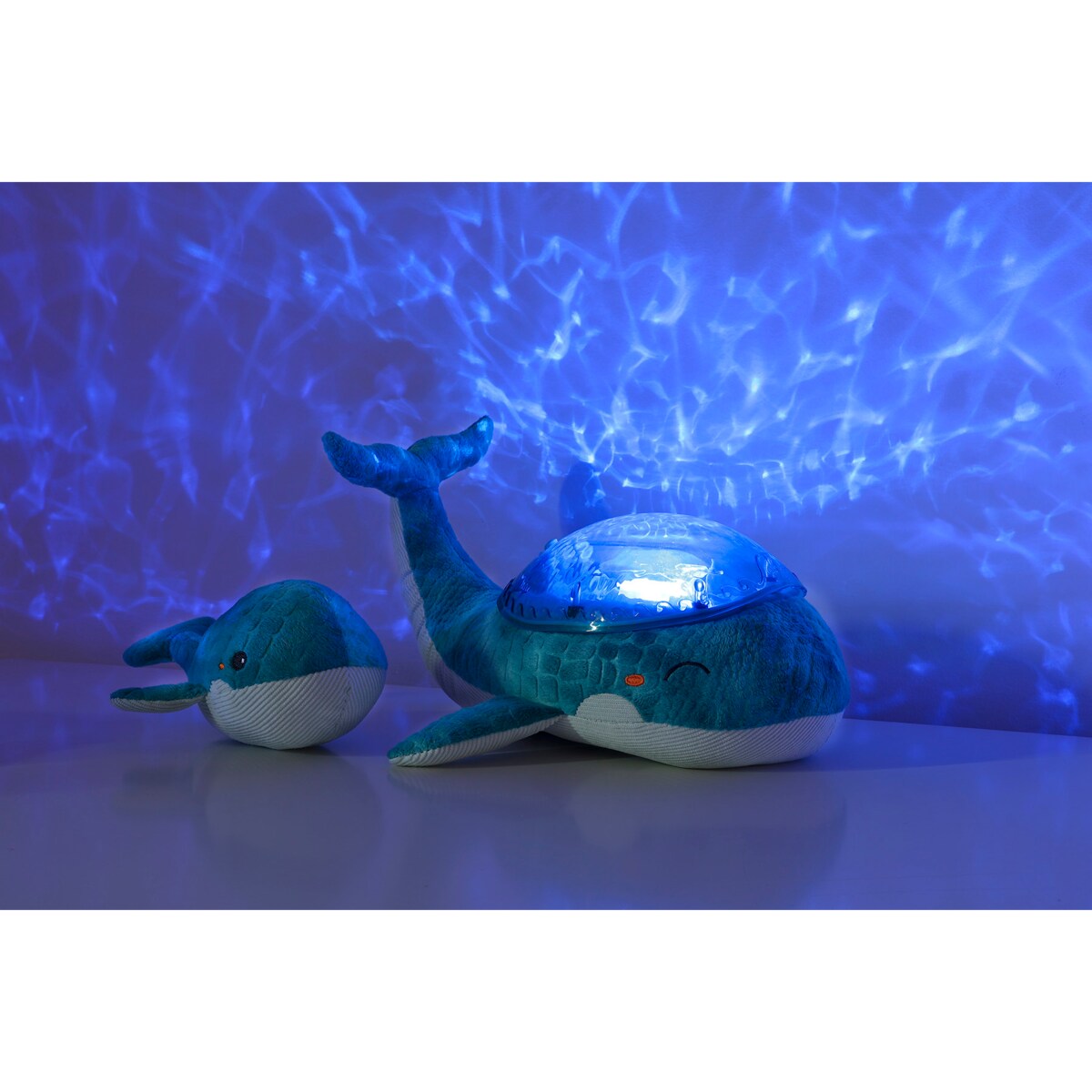 Projektor z grzechotką -Wieloryb niebieski - Cloud b® Tranquil Whale™ Blue Family