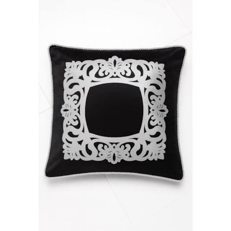 poszewka dekoracyjna z ornamentem 60x60 cm | czarna