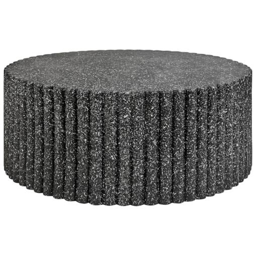 Okrągły stolik kawowy czarny z efektem lastryko POZZA