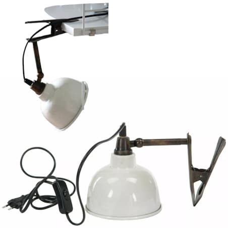 LAMPA PRZYPINANA Z KLIPSEM BIAŁA na biurko nocna metalowa loft klips 25cm