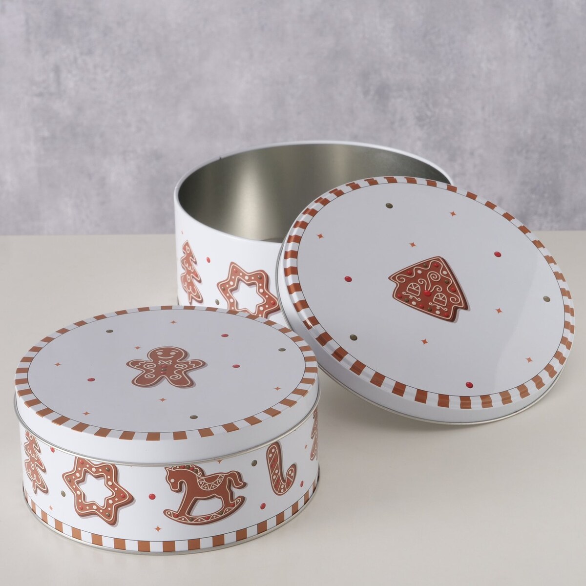 Puszka na ciastka GINGER, ręcznie malowana, 2 szt