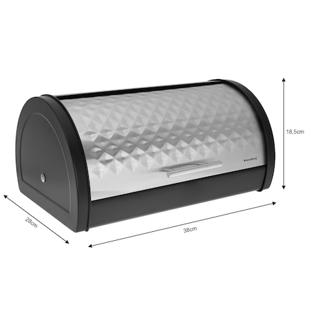 Chlebak stalowy z pokrywą Diamond pojemnik na pieczywo chleb KLAUSBERG