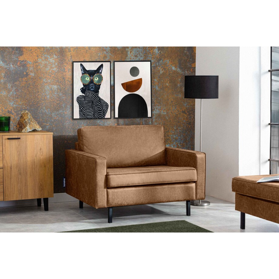 KONSIMO INVIA Wygodne krzesło w industrialnym stylu koloru brązowego