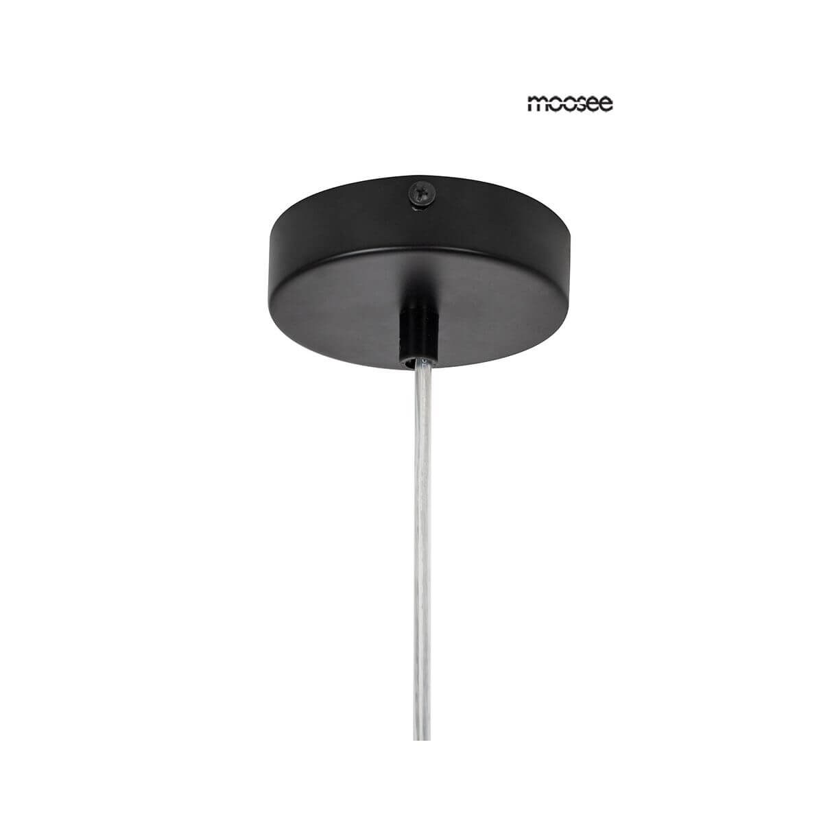 Okrągła lampa wisząca Alure szklane bąbelki ring czarny