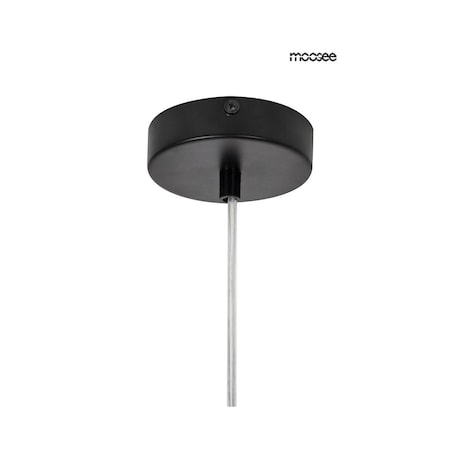 Okrągła lampa wisząca Alure szklane bąbelki ring czarny