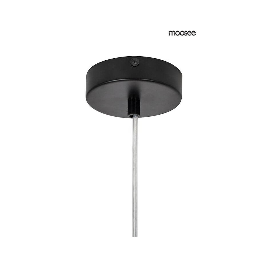 Okrągła lampa wisząca Alure szklane bąbelki ring czarny