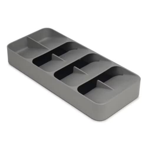 Organizer na sztućce podwójny szary DrawerStore, 5.5 x 17.6 x 39.4 cm, Joseph Joseph