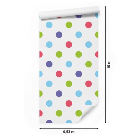 Tapeta Dla Dzieci Kolorowe GROSZKI Kropki