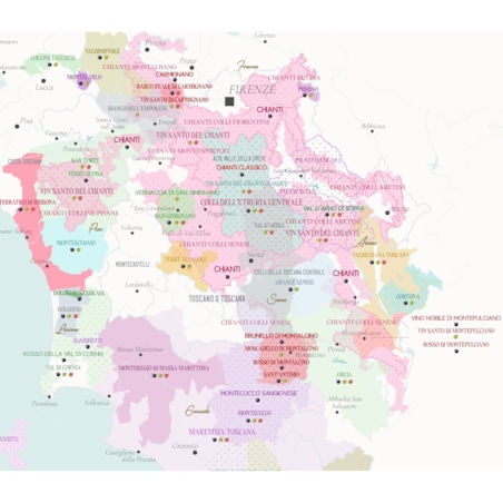 plakat TOSKANIA WŁOCHY region winiarski 40x50cm