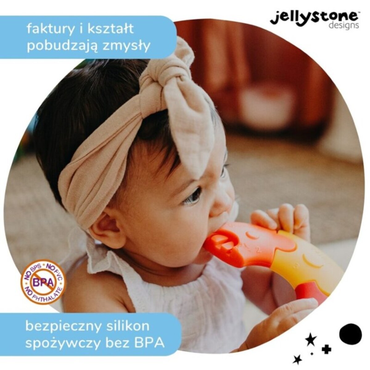 Pierwsze puzzle sensoryczne, tęczowe kółko, Jellystone Design