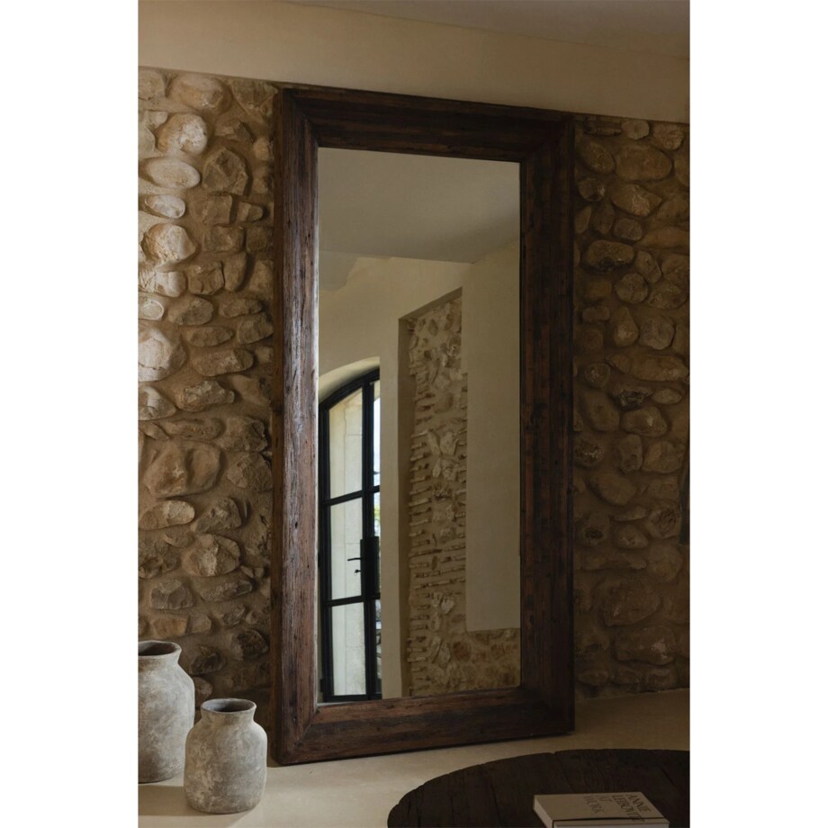 Prostokątne lustro z drewna z odzysku Juvira 110x220 cm