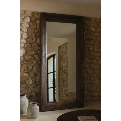 Prostokątne lustro z drewna z odzysku Juvira 110x220 cm