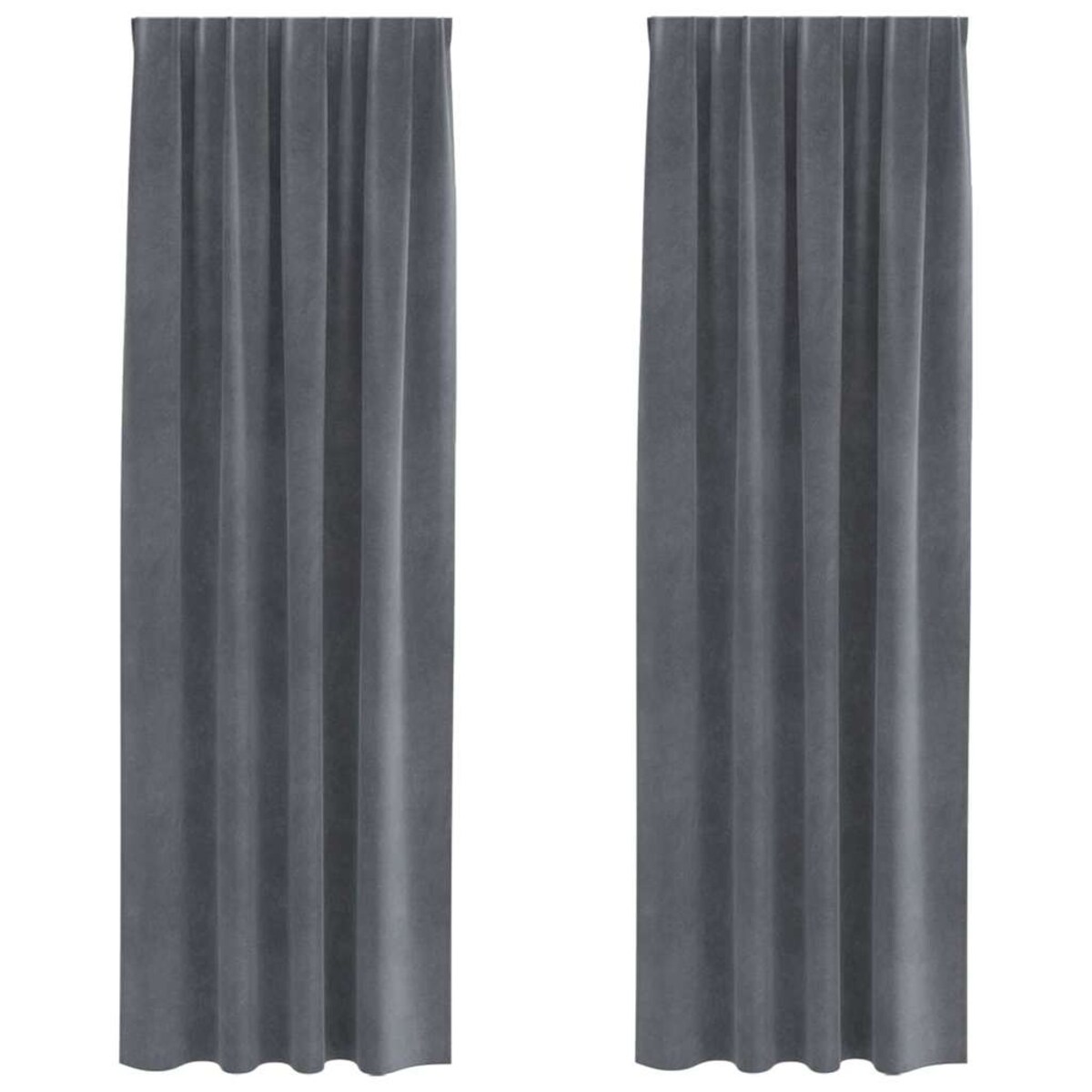 vidaXL Zasłony z zasłonami 2 pcs Jasnoszary 140 x 260 cm Aksamit