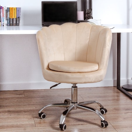 Fotel biurowy krzesło obrotowe muszelka regulowane welurowe