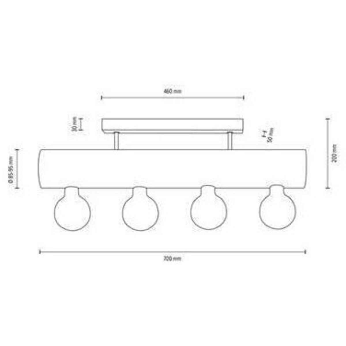 LAMPA sufitowa TRABO SIMPLE 6998404 Spotlight ekologiczna OPRAWA drewniana belka sosna bejcowana czarna