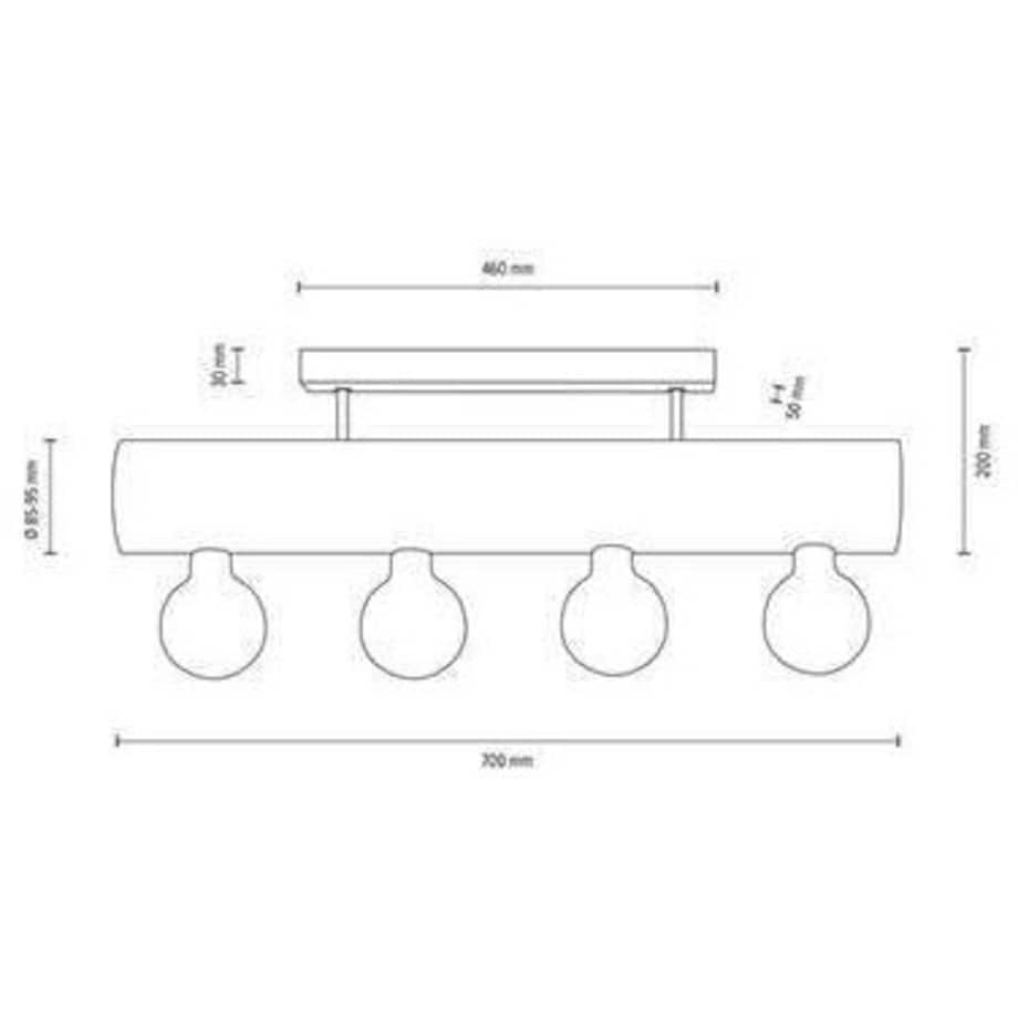 LAMPA sufitowa TRABO SIMPLE 6998404 Spotlight ekologiczna OPRAWA drewniana belka sosna bejcowana czarna