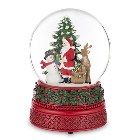 Szklana kula śnieżna z pozytywką 16,5x9x8,5 cm SANTA