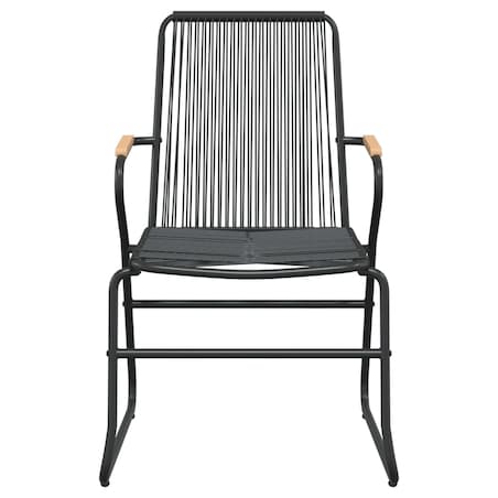 vidaXL 7-częściowy zestaw mebli ogrodowych, czarny, rattan PVC