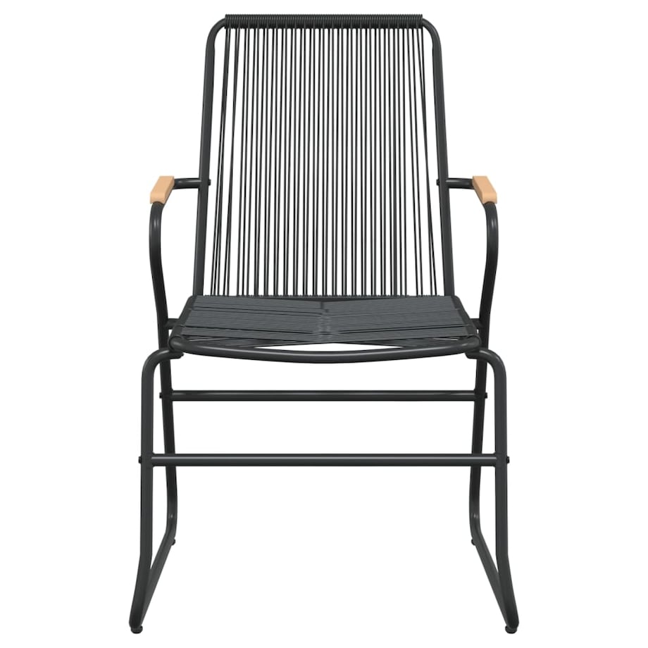 vidaXL 7-częściowy zestaw mebli ogrodowych, czarny, rattan PVC